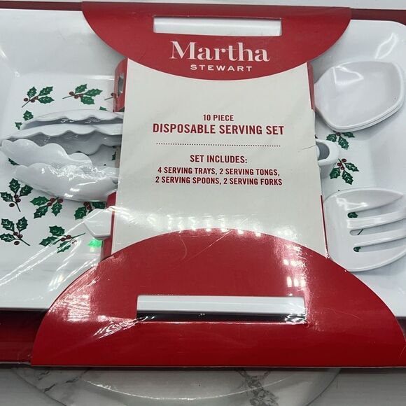 MARTHA STEWART Vintage Holiday Disposable Serving Set- 10 pieces NEW! - Picture 2 of 4